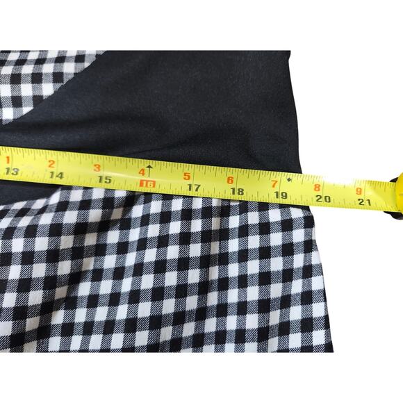 VF Emage Grunge Black White Gingham Plaid Colorblock Midi Dress Plus Size 22 - Picture 3 of 8